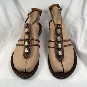 Bronze Leather Gladiator Thong Sandal